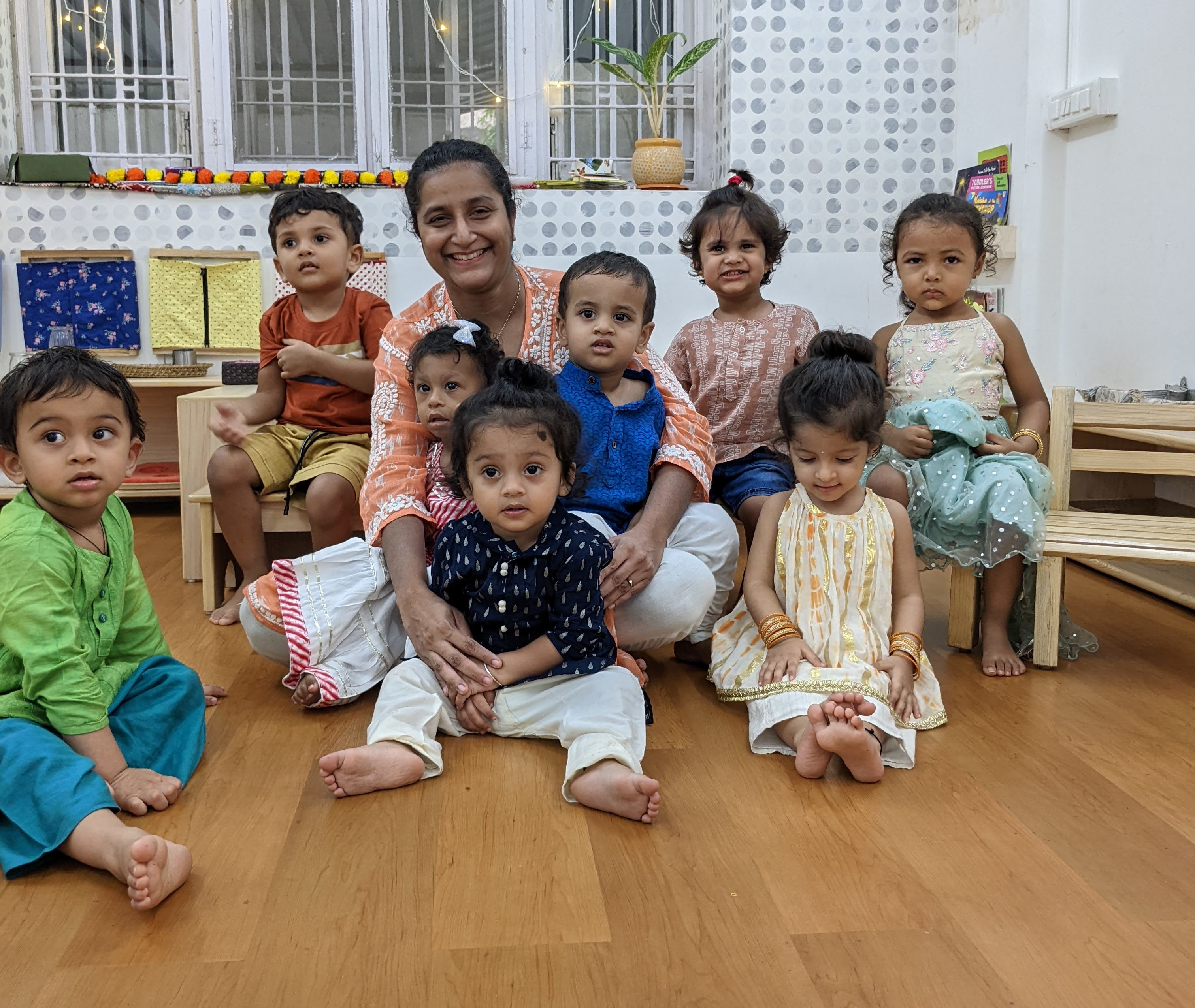 Founder Hetal Shah interacting warmly with a child at Clay Montessori in Matunga