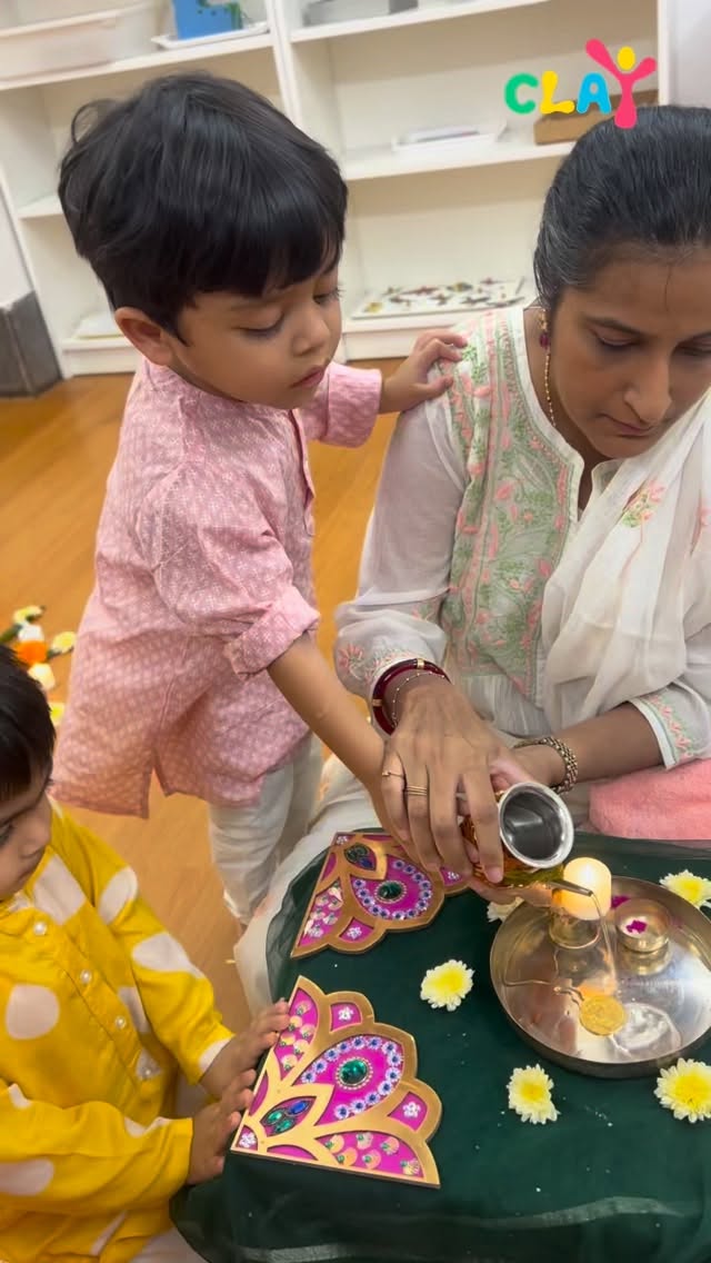 ✨ Celebrating the spirit of Dhanteras at Clay Montessori!
Our little ones took part in the Dhanteras Puja with joy and devotion — learning about the festival’s traditions and the importance of gratitude and prosperity. 🌼💛
Wishing everyone abundance, happiness, and light this festive season! 🪔💫
#HappyDhanteras from all of us at Clay Montessori!  #claymontessori #DhanterasCelebration #DhanterasPuja #MontessoriIndia #FestivalOfLights #DiwaliCelebration #MontessoriLife #MontessoriMoments #PreschoolCelebration #FestiveLearning #MontessoriActivities #EarlyLearning #MontessoriPreschool #Dhanteras2025 #LittleLearners
#mumbai #matunga #dadar #sion #parel #wadala [Dhanteras celebration at preschool, Montessori Dhanteras Puja, Festival celebration in Montessori school, Diwali and Dhanteras activities for toddlers, Early childhood festival learning, Montessori India festive celebrations]