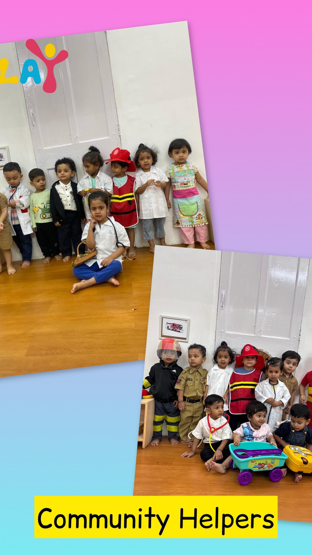 #communityhelpers #claymontessori #comunitydressup #montessoripreschool #preschool #peoplearoundus #mumbai #matunga #dadar #wadala #sion #parel #sewree #toddlersdressup #pretendplay [community helpers day, community helpers, pretendplay, role play, toddlers dress up]