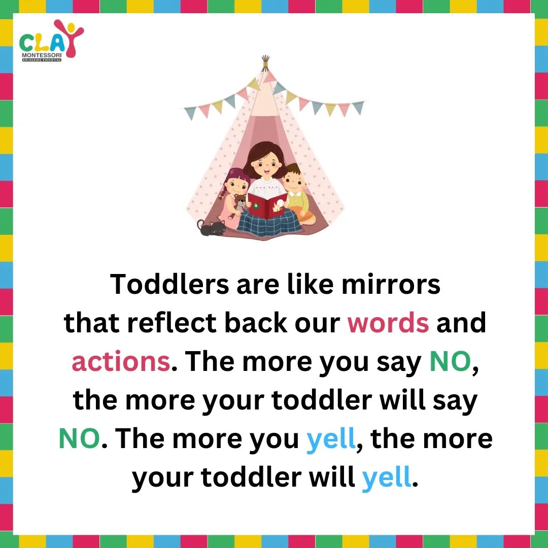In the journey of parenting, our role as teachers and role models becomes paramount during the toddler years and beyond. Toddlers, in their developmental stage, observe and imitate our behaviors and words on a daily basis. Therefore, it is crucial to be mindful of our actions and communication patterns.

Yelling to get toddlers to comply teaches them to use the same behavior. Similarly, constantly responding with a simple "no" may result in them adopting it as an automatic response. To avoid these negative patterns, alternative approaches are essential. Offering clear paths to desired outcomes and providing support in achieving them can encourage cooperation and problem-solving skills in our toddlers.

Being an authoritative figure while also displaying acceptance, compassion, and curiosity is crucial in creating a positive environment. Approaching situations with empathy and understanding fosters trust and cooperation, whereas criticism and intimidation can create a divide between parent and child.

By laying a foundation of trust, connection, and understanding, parents can create a strong bond that lasts a lifetime. Through these strategies, parents can guide their toddlers' development, nurture their positive behavior, and build a loving relationship that will shape their future.

#claymontessori #montessoripreschool #montessori #toddlers #toddlersofinstagram #mumbai #sion #Matunga #Dadar #parel #sewree #mumsofmumbai #mumbaimoms #dadsofinstagram #earlchildhoodeducation #positiveparenting #gentleparenting