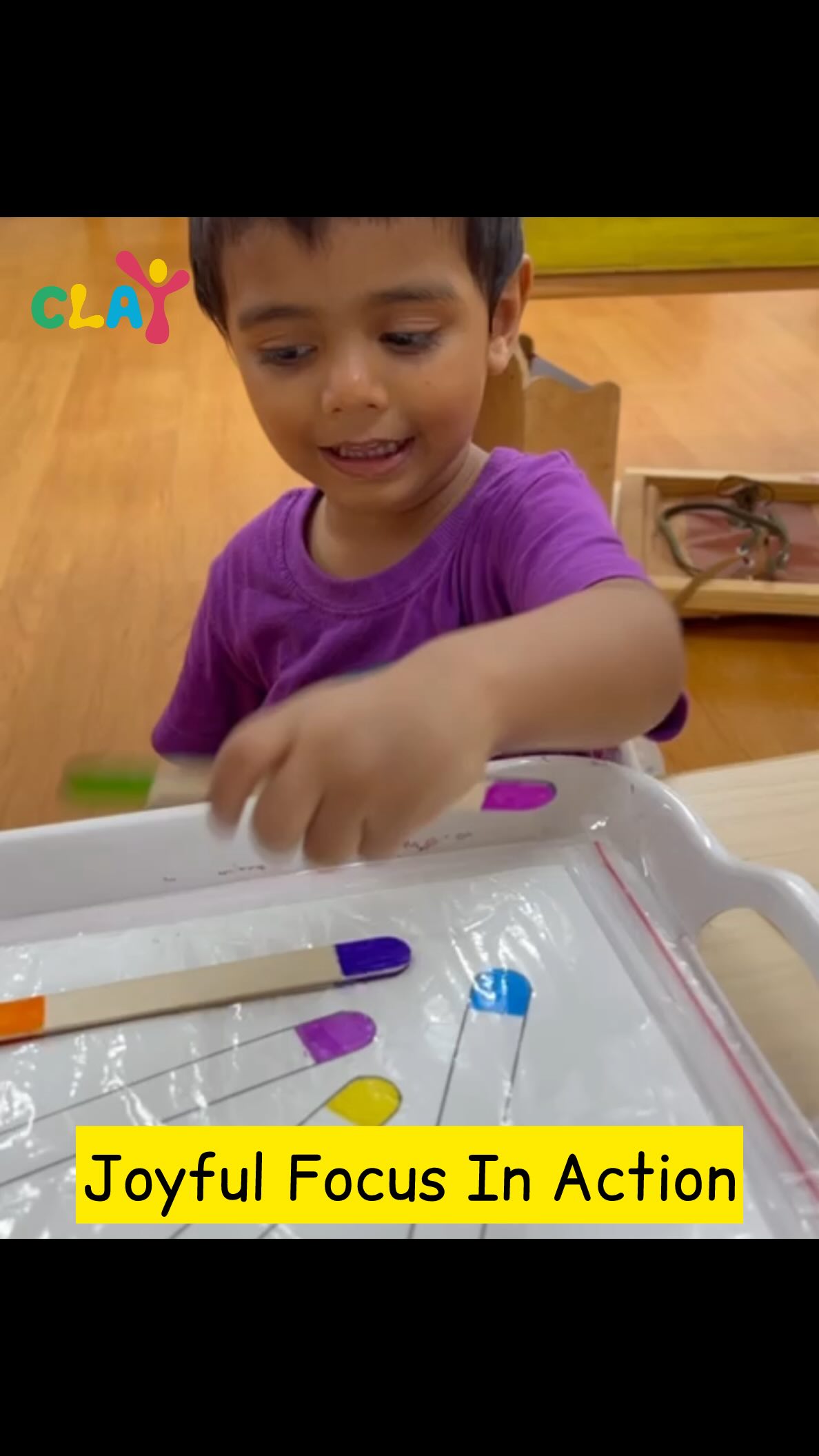 When children are given the freedom to choose meaningful hands-on work, they find flow — a state of peaceful concentration and internal happiness 💛  #claymontessori ##MontessoriAtWork
#JoyOfLearning
#ChildLedLearning
#MontessoriMagic
#HandsOnLearning
#ClayMontessori
#ToddlerActivities
#PopsicleStickActivity
#MontessoriToddler
#IntrinsicMotivation
#ConcentrationInProgress
#LearningThroughPlay
#MontessoriMoments
#ToddlerJoy #montessoripreschool #matunga #dadar #wadala #sion #parel [Montessori activity, toddler concentration, hands-on learning, colour matching, joyful learning, child-led work, popsicle sticks, Montessori reel, early childhood development, fine motor skills]
