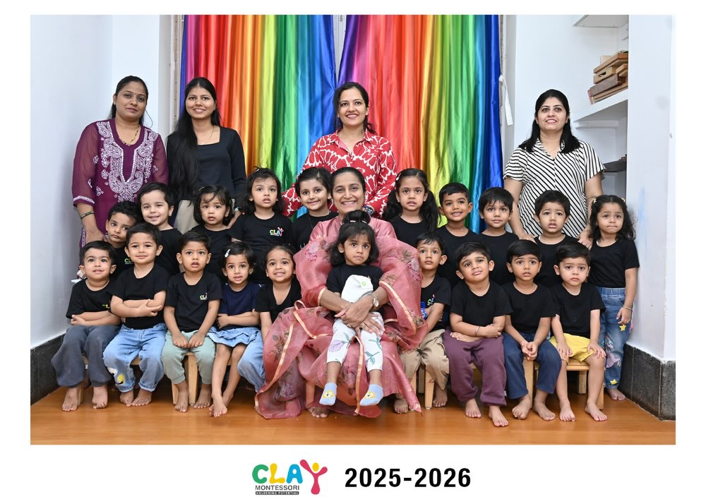 Class of 2025-2026 ❤️ #claymontessori #montessoripreschool #mumbai #manga [preschool class photograph, class of 2025-2026, pre primary, Sion, wadala, Parel, sewri, dadar, Montessori, preschool]
