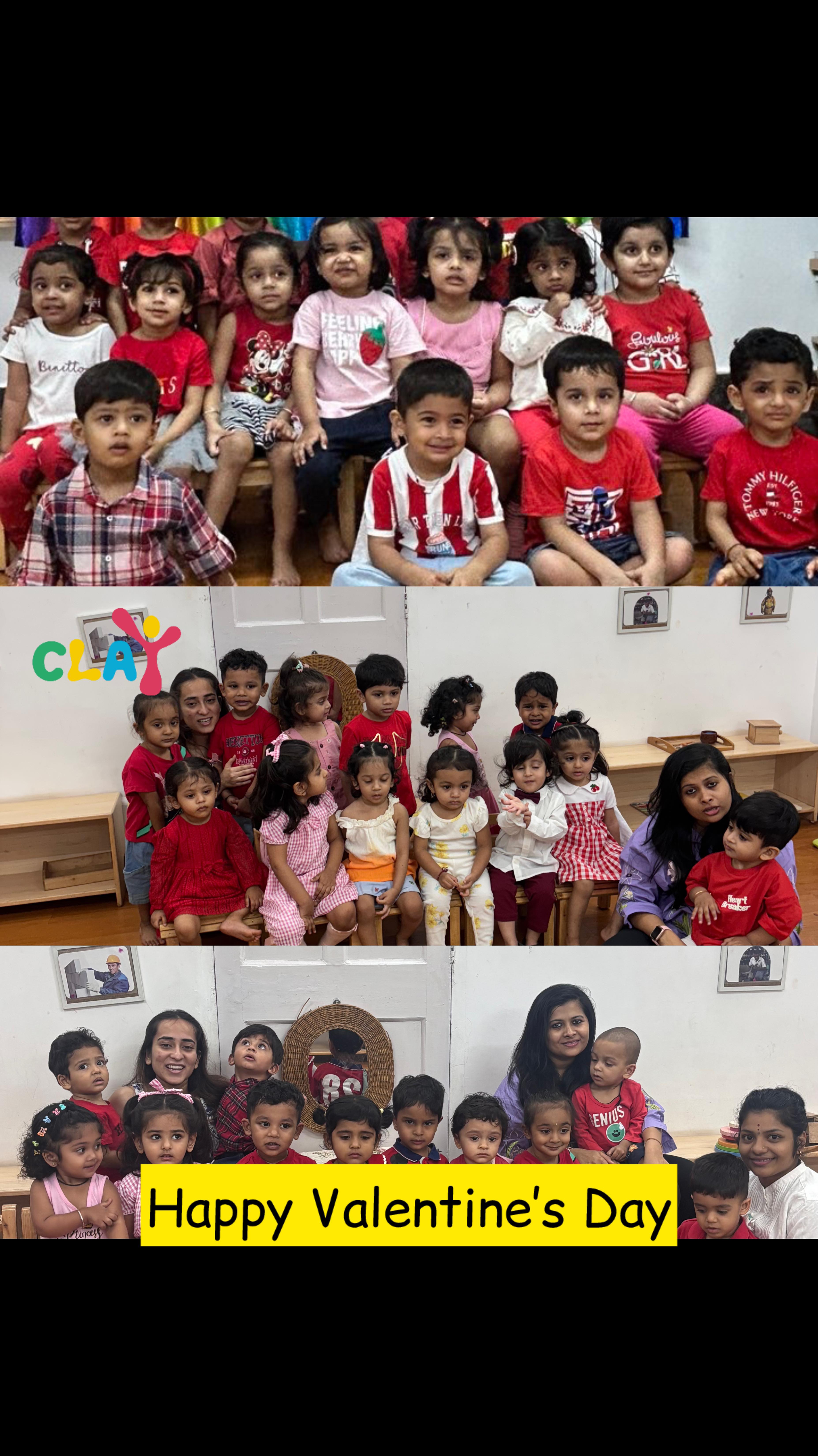 Love bloomed beautifully at Clay Montessori ❤️

Our little hands created magic as they stamped heart table mats, made heartfelt Valentine cards for Mommy and Daddy, and prepared yummy strawberry chocolates with so much excitement 🍓🍫

With music, dancing, creativity, and lots of giggles, it was a celebration filled with joy, kindness, and pure love.

At Clay Montessori, we believe love is best expressed through creativity and togetherness 💕
#claymontessori #matunga #mumbai #montessoripreschool #valentinesday [Clay Montessori Valentine celebration, preschool Valentine’s Day activity, toddler heart stamping activity, Montessori Valentine crafts, handmade cards by preschoolers, strawberry chocolate making activity for kids, early childhood festive celebration, Montessori practical life activity, Valentine celebration in preschool, love and kindness activities for toddlers]